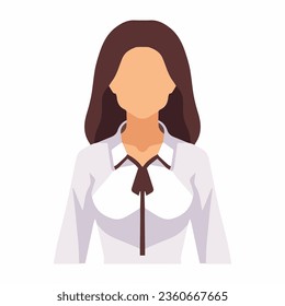 Women wearing a white shirt vector illustration, flat woman wear a white shirt vector art isolated on a white background