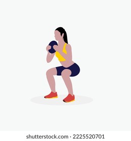 Women weight lifter gym flat people illustration 