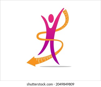 women weight loss silhouette logo designs simple for slim and clinic logo and health service