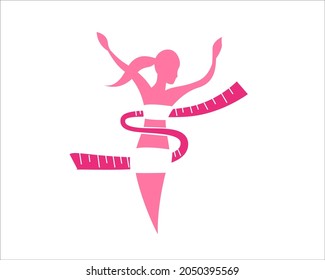 women weight loss silhouette logo designs simple for slim and clinic logo and health service