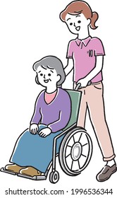 women in wheelchair and young women