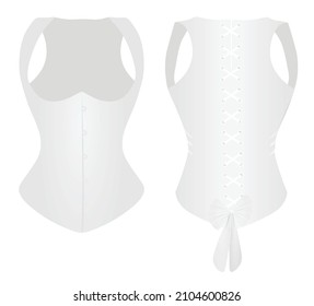 Women White Corset . Vector Illustration