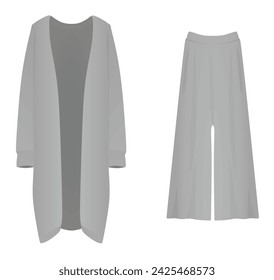 Women white jumper and pants. vector illustration