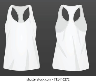 Women white top tank. vector illustration