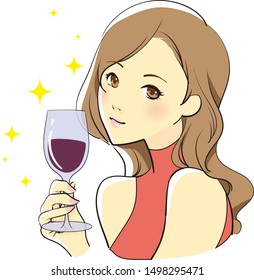 Women who drink wine happily