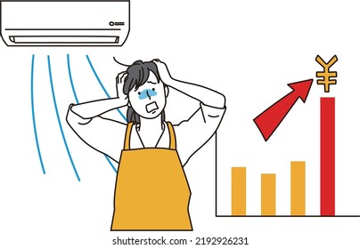 Mujeres que tienen la cabeza para aumentar el precio de las facturas de electricidad