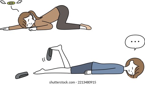 
Women who are unmotivated to lie down on the ground