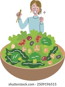 Women who want to eat salad