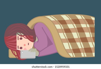 Women who watch a smartphone while sleeping.