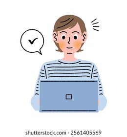 Women who work or study on a computer