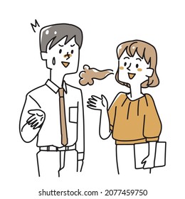 Women who are worried about men's bad breath