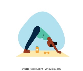 Women who are young pregnant do pregnancy exercises to be healthier. sport and recreation concept. Healthy lifestyle illustration in flatstyle design