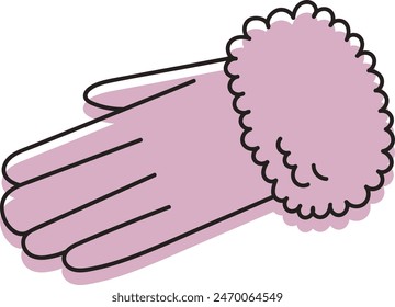 Women Winter Glove Lined Vector Illustration