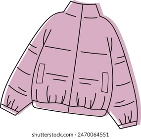 Women Winter Jacket Lined Vector Illustration
