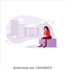 Women workers failed and were laid off from work. The concept of unemployment and negative feelings. Trend modern vector flat illustration.