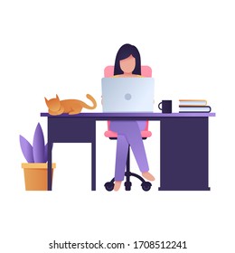 Women working from home illustration