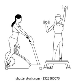 women working out in the gym