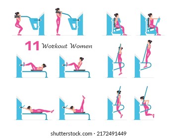 Women Workout Set Women Fitness Aerobic Stock Vector (Royalty Free ...