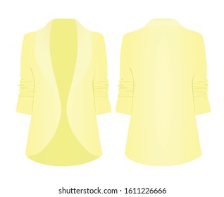 Women yellow open jumper. vector illustration