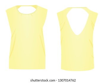 Women yellow t shirt. vector illustration