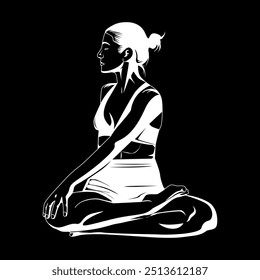 women yoga logo design vector file