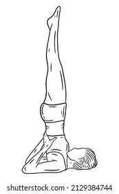 Women Yoga Pose Meditation Relaxing Line Art illustration