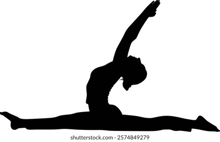 Women in yoga pose silhouette illustration