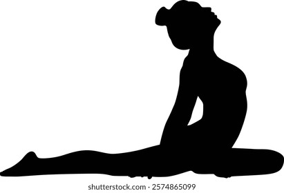 Women in yoga pose silhouette illustration