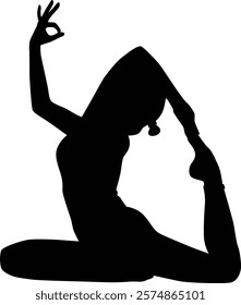 Women in yoga pose silhouette illustration