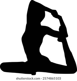 Women in yoga pose silhouette illustration