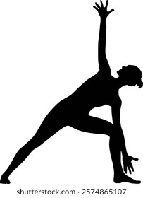 Women in yoga pose silhouette illustration