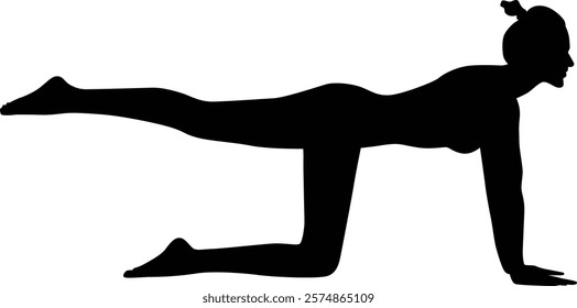 Women in yoga pose silhouette illustration