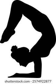 Women in yoga pose silhouette illustration