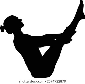 Women in yoga pose silhouette illustration