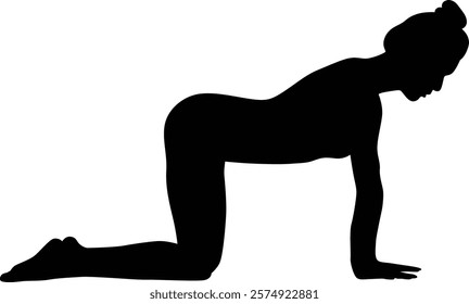 Women in yoga pose silhouette illustration