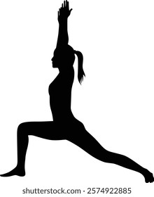 Women in yoga pose silhouette illustration