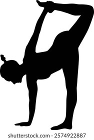 Women in yoga pose silhouette illustration