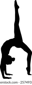 Women in yoga pose silhouette illustration