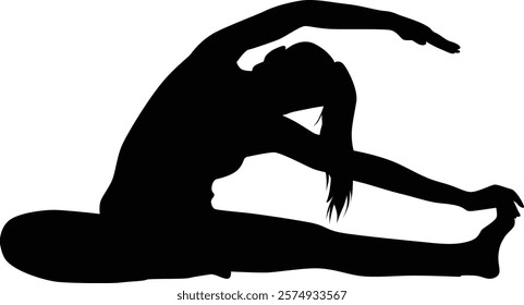 Women in yoga pose silhouette illustration