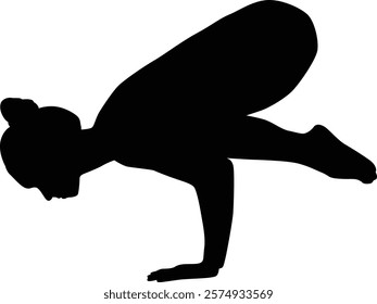 Women in yoga pose silhouette illustration