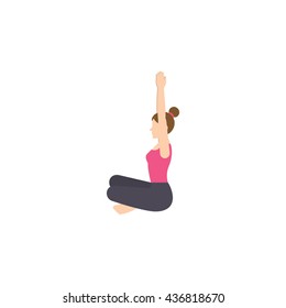 women yoga pose vector illustration.