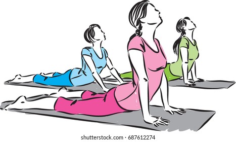 women yoga vector illustration