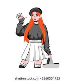 WOMEN YOUNG CHARACTERS MOCKUP TSHIRT ISOLATED CARTOON VECTOR