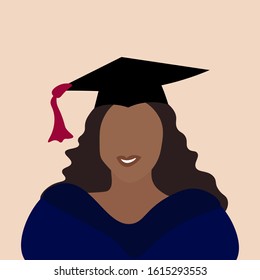 Women, youth, students, graduation greeting cards.
Congratulations card design, simple flat style vector illustration.