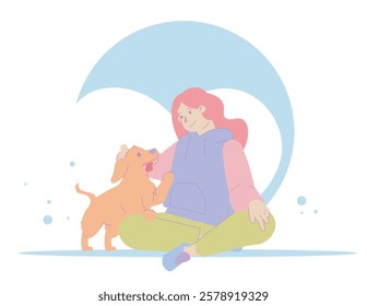 Women,Dog,People,Pets,Animal,Nature,Grass,Summer,One Person,Adult,Happiness,Lifestyles,Togetherness,Friendship,Love - Emotion,Domestic Animals,Canine - Animal,Meadow,Fun,Care,Sunny,Dog Walking,Walking