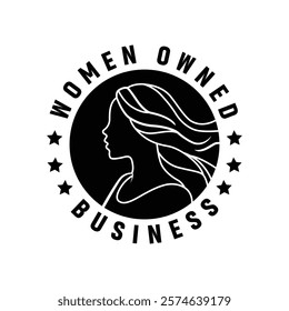 Women-owned business circular stamp logo