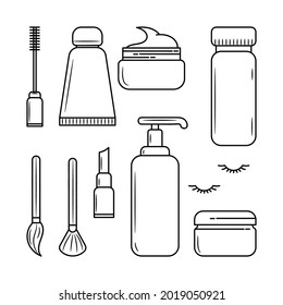 Women's accessories vector illustration with simple hand drawn sketching style 