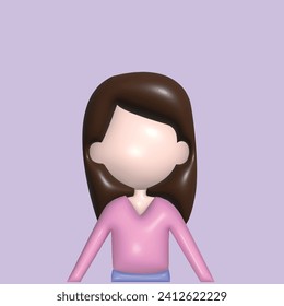 Concepto de actividades de la mujer. Estilo real de dibujos animados en 3d. Ilustración vectorial colorida.