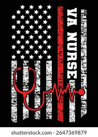 Women's American Flag VA Nurse Patriotic