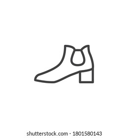 Women's ankle boots line icon. linear style sign for mobile concept and web design. Shoe boot outline vector icon. Symbol, logo illustration. Vector graphics